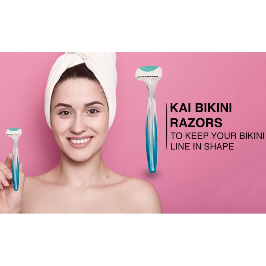 Set 2 Dao Cạo KAI Vùng Bikini cao cấp Razor For Bikini Line KAI Nhật Bản thân nhựa