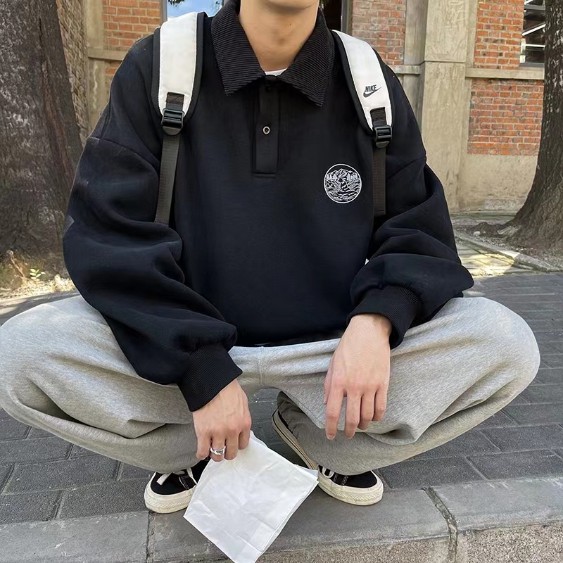 Áo Thun Polo Dáng Rộng Màu Trơn In Họa Tiết Hoạt Hình Phong Cách Hàn Quốc Thời Trang 2022 Cho Nam Và Nữ