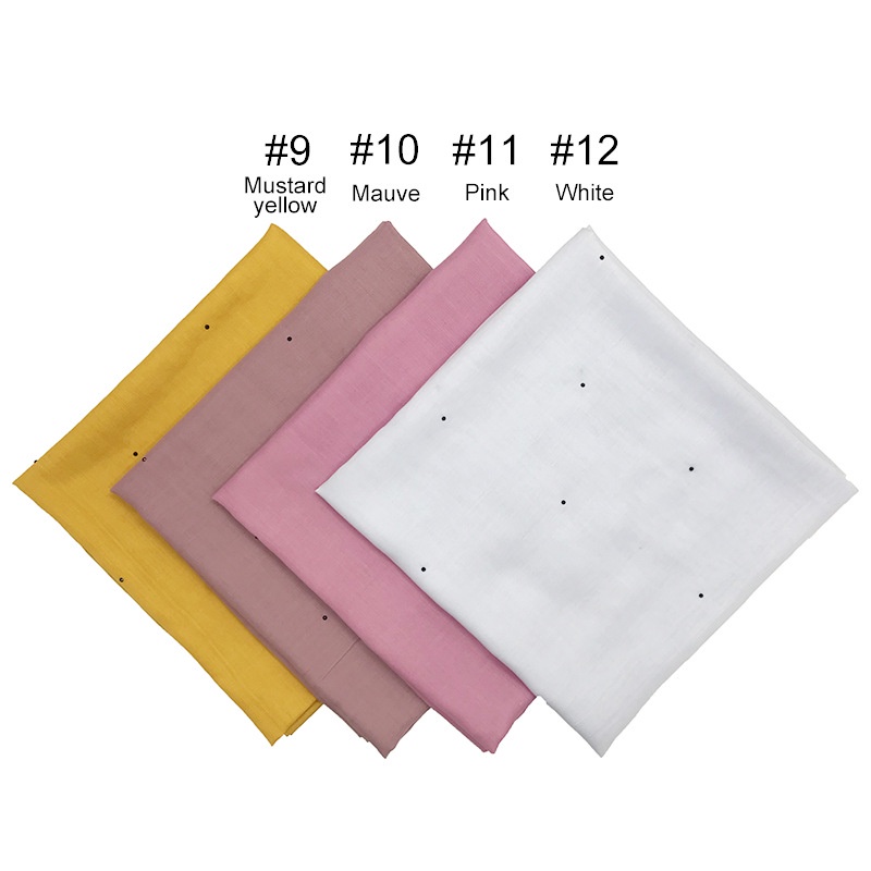 Khăn Vuông Cotton Đính Đá Lấp Lánh 110x110cm WJ491