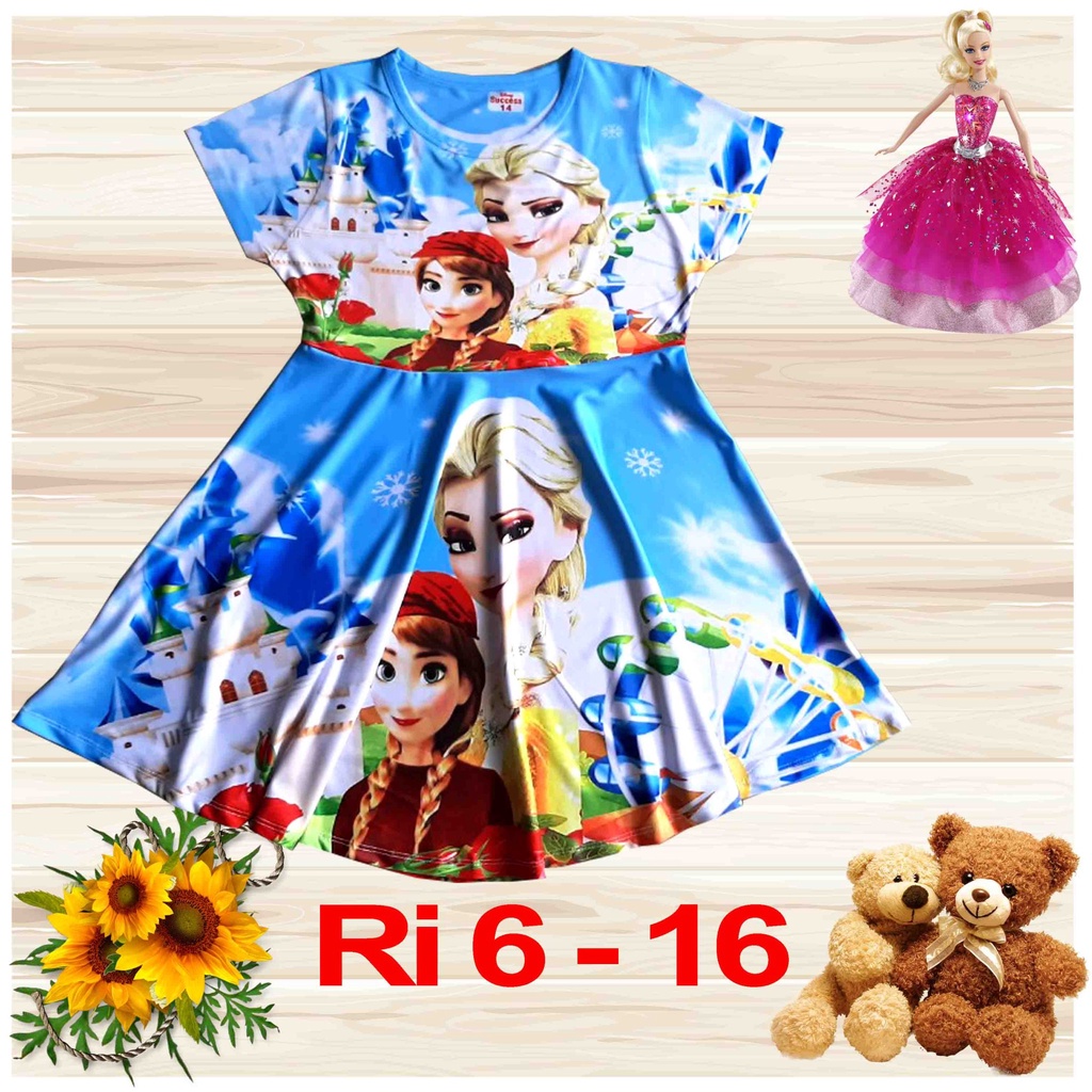 Đầm 3D thun lạnh loại 1 cho bé gái từ 16-36 kg
