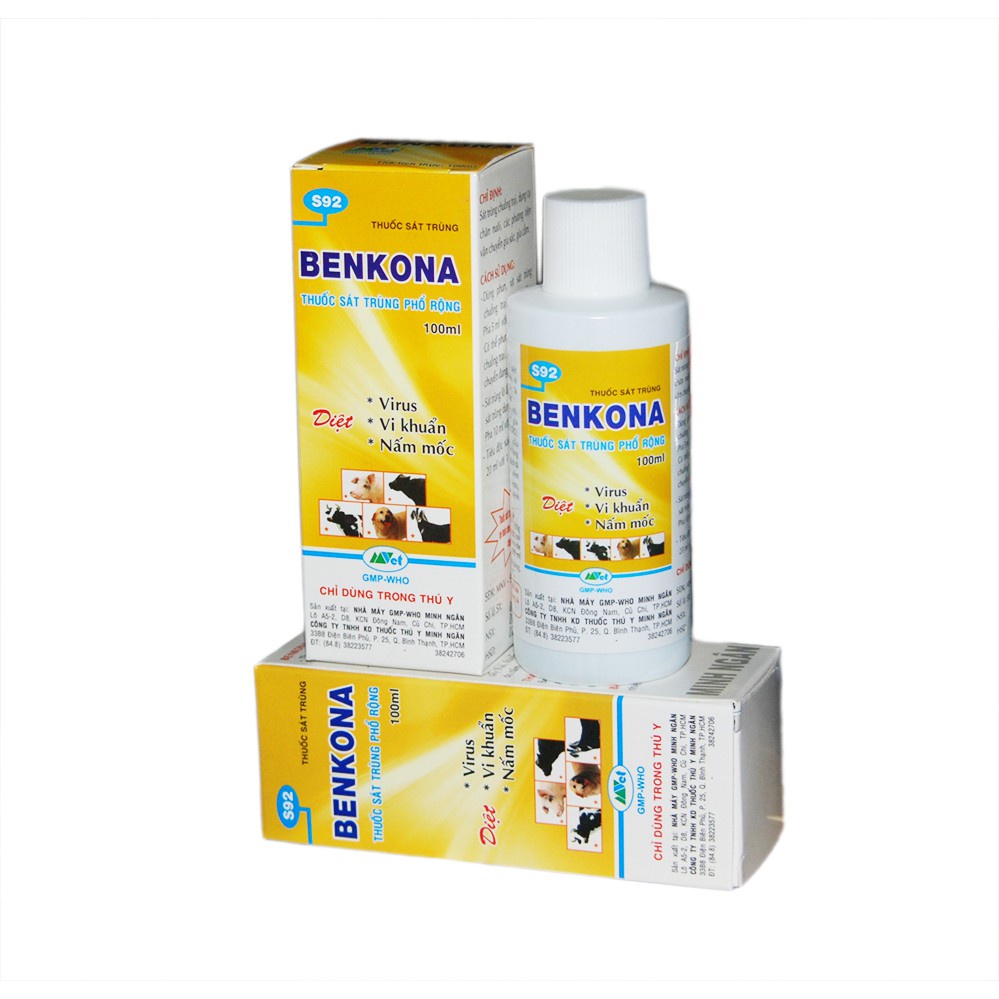Thuốc sát khuẩn, khử trùng Benkona (chai 100ml) dùng cho phong lan
