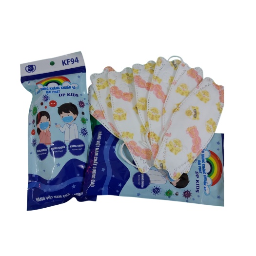 [1 thùng 600 cái)( 60 túi)] Khẩu Trang Trẻ Em 4D KF94 Kháng Khuẩn Lọc Bụi