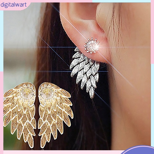 Khuyên tai hình cánh thiên thần đính đá thời trang thanh lịch dành cho nữ nhiều màu lựa chọn