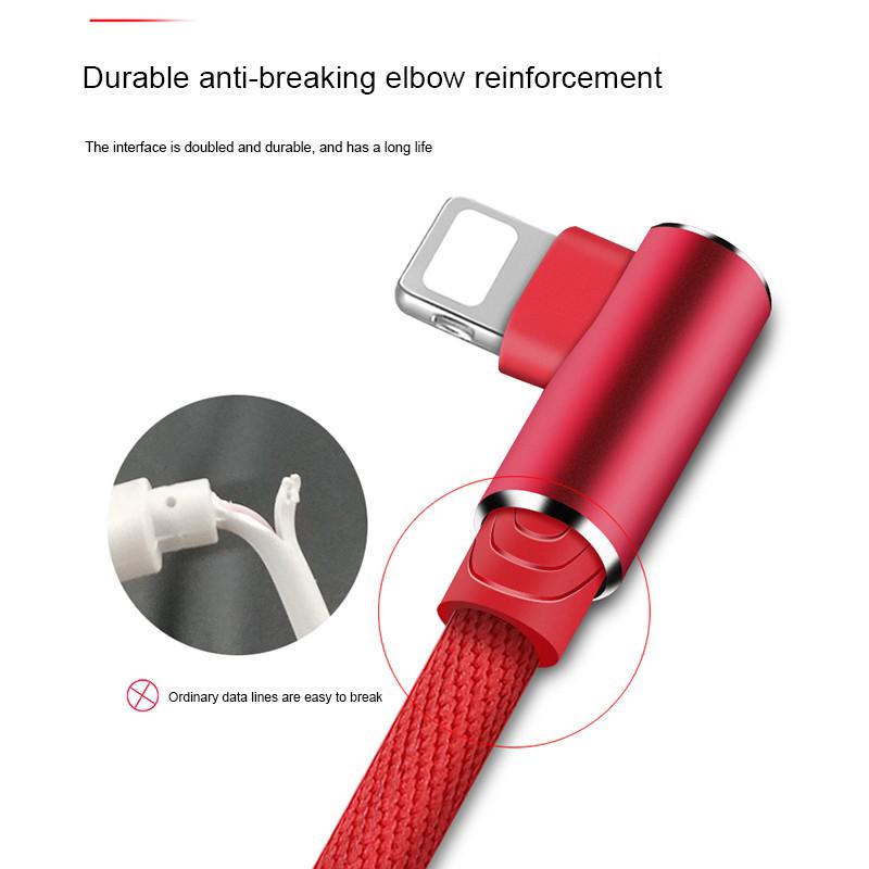Dây Cáp Sạc Nhanh 90 Độ 1m2m3m Usb Type-C Cho iPhone Android