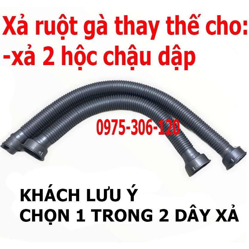 Dây xả Ruột Gà Xả Chậu Rửa Chén Bát 2 hộc 1 hộc