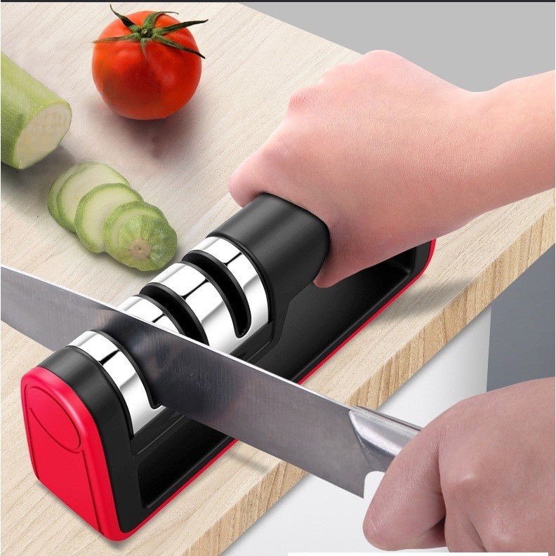 Bộ Mài Dao Kéo Inox 3 Cấp Độ Đa Năng, Siêu Tiện Lợi, Thay Thế Đá Mài Dao
