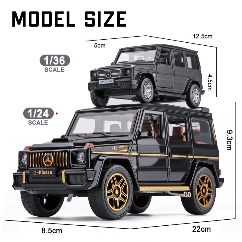 Mô Hình Xe Hơi Mercedes Benz G63 Bằng Hợp Kim Tỉ Lệ 1: 24 Có Đèn Và Âm Thanh Độc Đáo