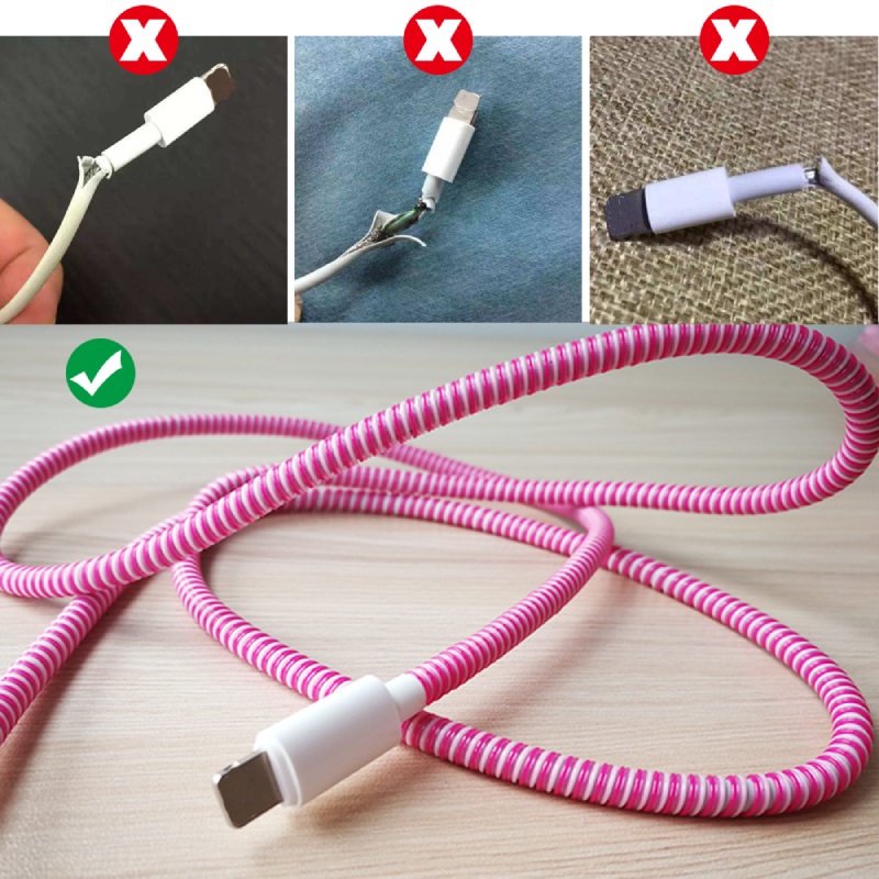 Vỏ Bảo Vệ Hộp Sạc Tai Nghe Iphone Android USB Màu Kẹo Cầu Vồng 120cm