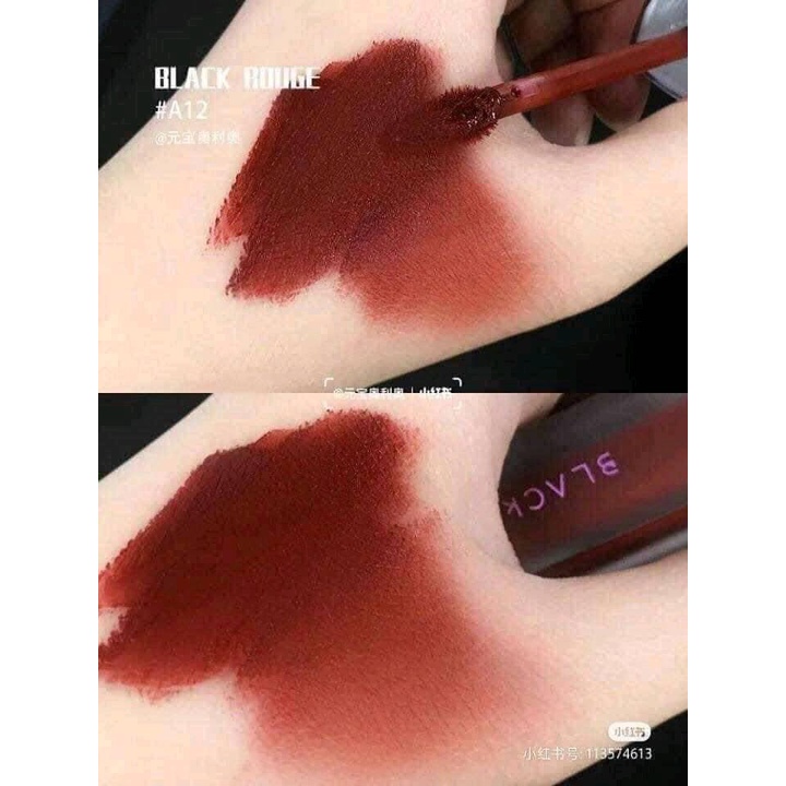 Son A12 đỏ nâu son kem black rouge a12 hàng handmade đỏ nâu nắp tím nắp nhũ
