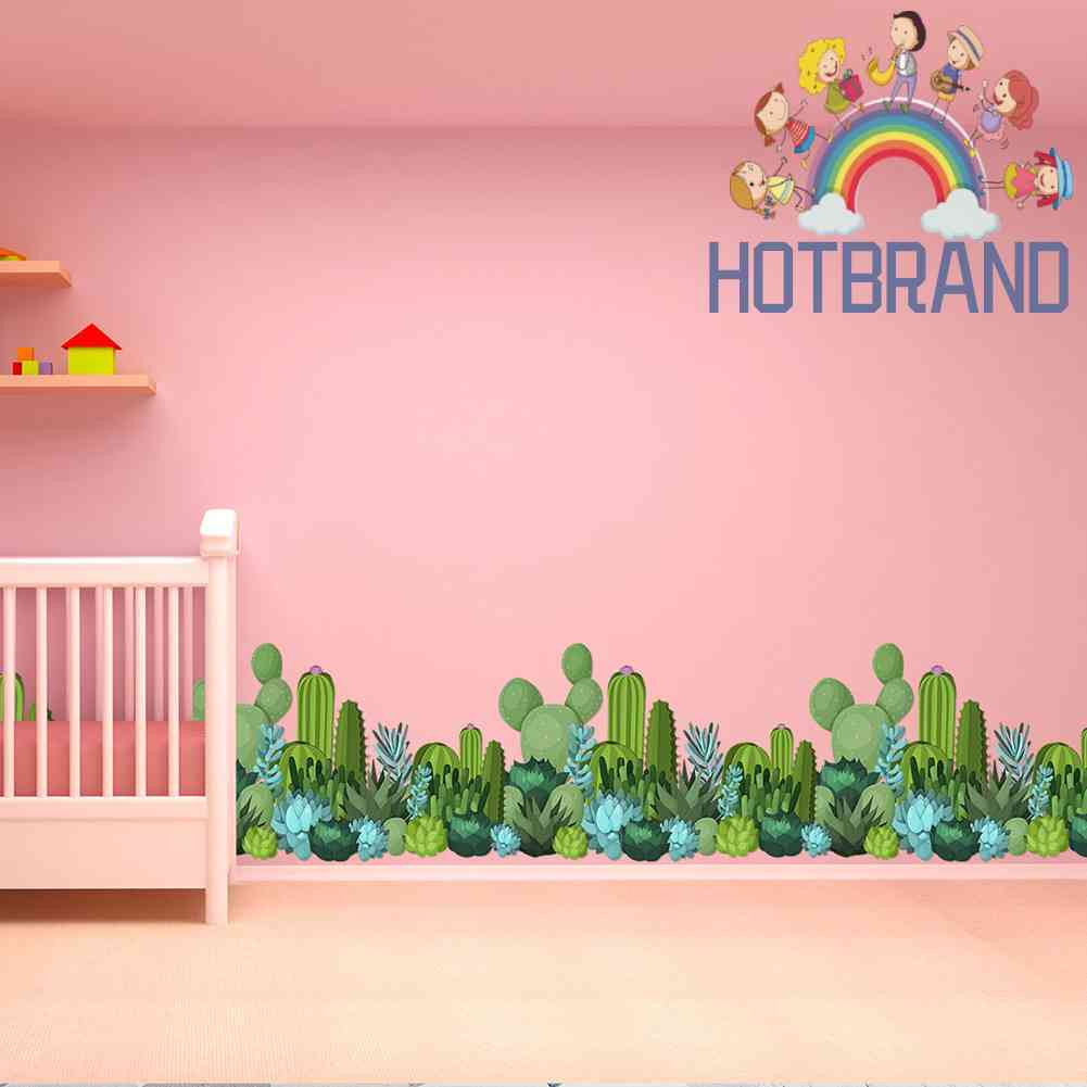 Sticker Dán Tường Chống Thấm Nước Hình Cây Xương Rồng Dùng Trang Trí Phòng Khách