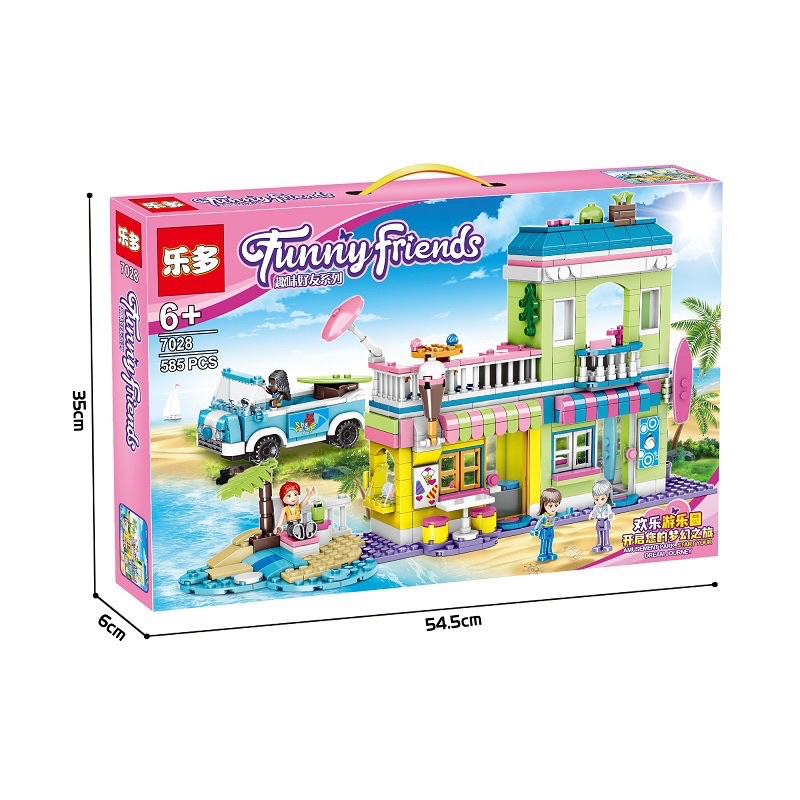 Lego con gái lắp ghép Villa 3D ven biển 585pcs