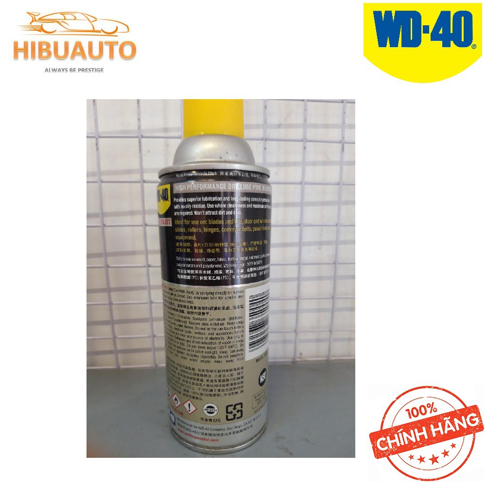 Chai xịt mỡ bò bôi trơn khô WD-40 Dry Lube 360ml