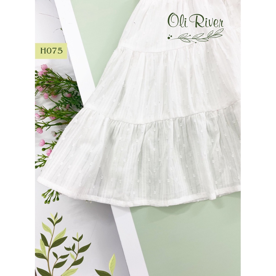 Váy bé gái sát nách cổ tròn dáng suông