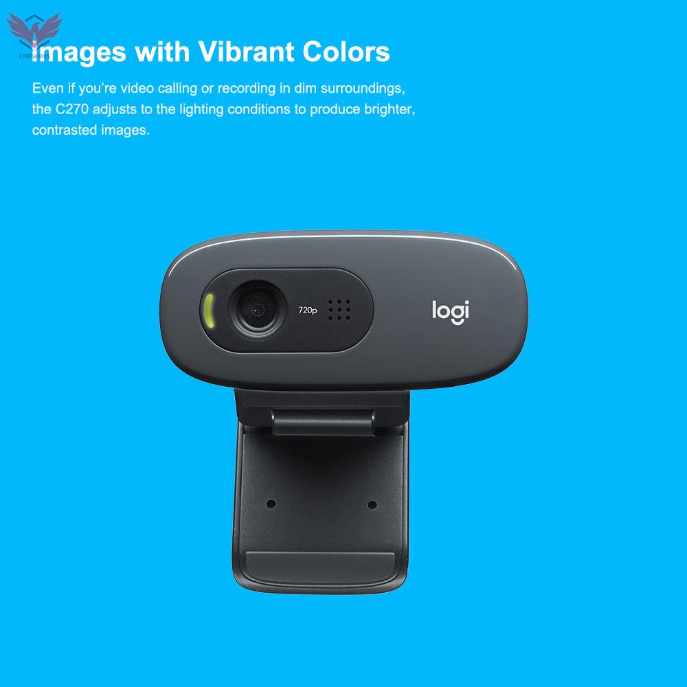 LOGITECH Webcam C270 Hd 720p Cao Cấp Cho Máy Tính