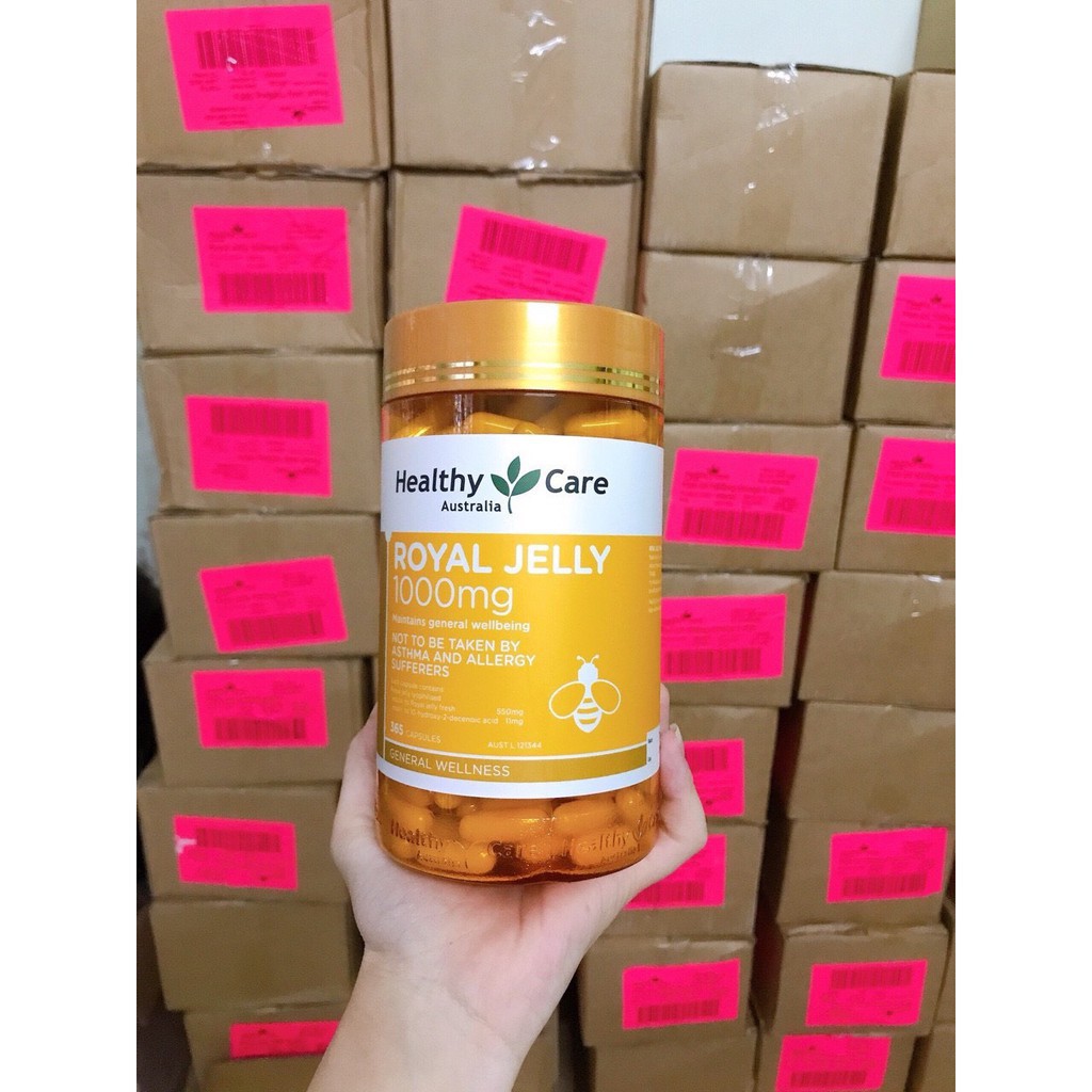 Free Ship (Mẫu mới) Sữa Ong Chúa Healthy care Royal Jelly 1000mg 365 viên