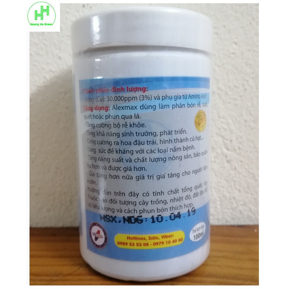Vi Lượng Đồng chelate ALEXMAX Copper, Chuyên Dùng Cho Hoa Lan, Tẩy Mốc, Rong Rêu, Nấm Bệnh Trên Giá Thể Trồng