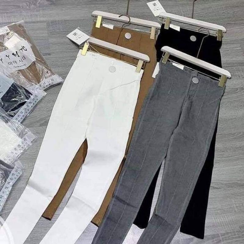 Mã ICLN4465 giảm 50%, Quần bò giấy skinny gân giữa- siêu co dãn