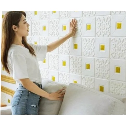 Combo10 tấm xốp dán trần dán tường nhũ kim tuyến lấp lánh đẹp nhất hót nhất KT70x70cm với giá 140000