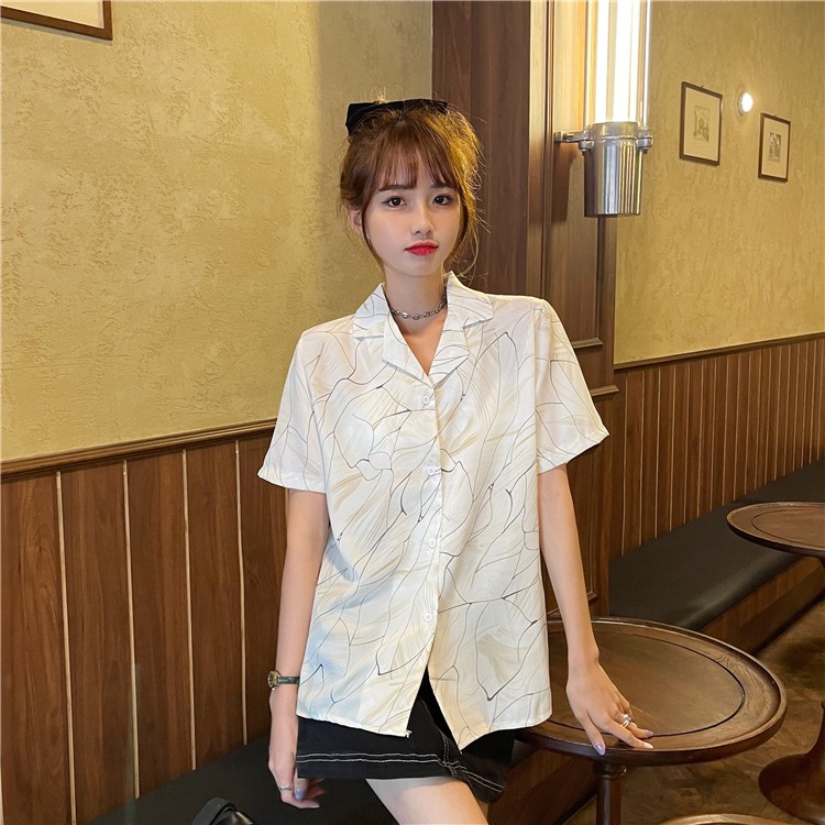Sơ mi họa tiết vân đá trắng - vàng | 11 HIN