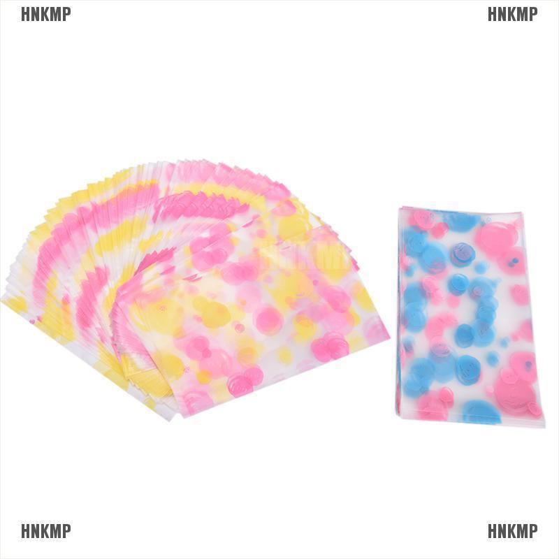 Set 100 túi giấy bóng kính nhiều màu sắc đựng bánh cookies tiện dụng