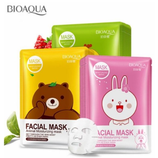 Combo 10 mặt nạ facial mask gấu- vịt - thỏ Bioaqua