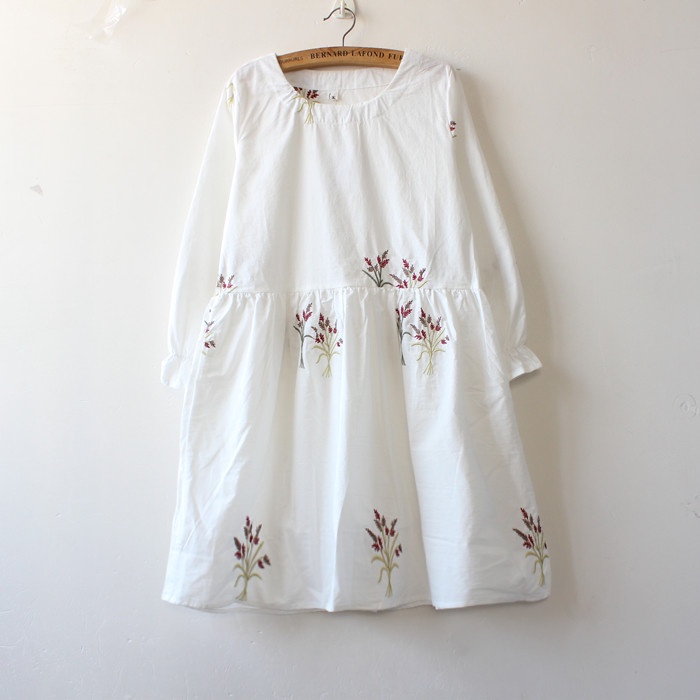 Đầm Bầu Bằng Chất Liệu Cotton Lanh Dáng Rộng Phong Cách Hàn Quốc