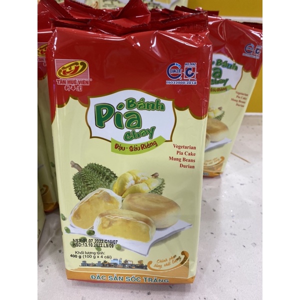 Bánh pía chay đậu sầu riêng  tân huê viên -đặc sản sóc trăng