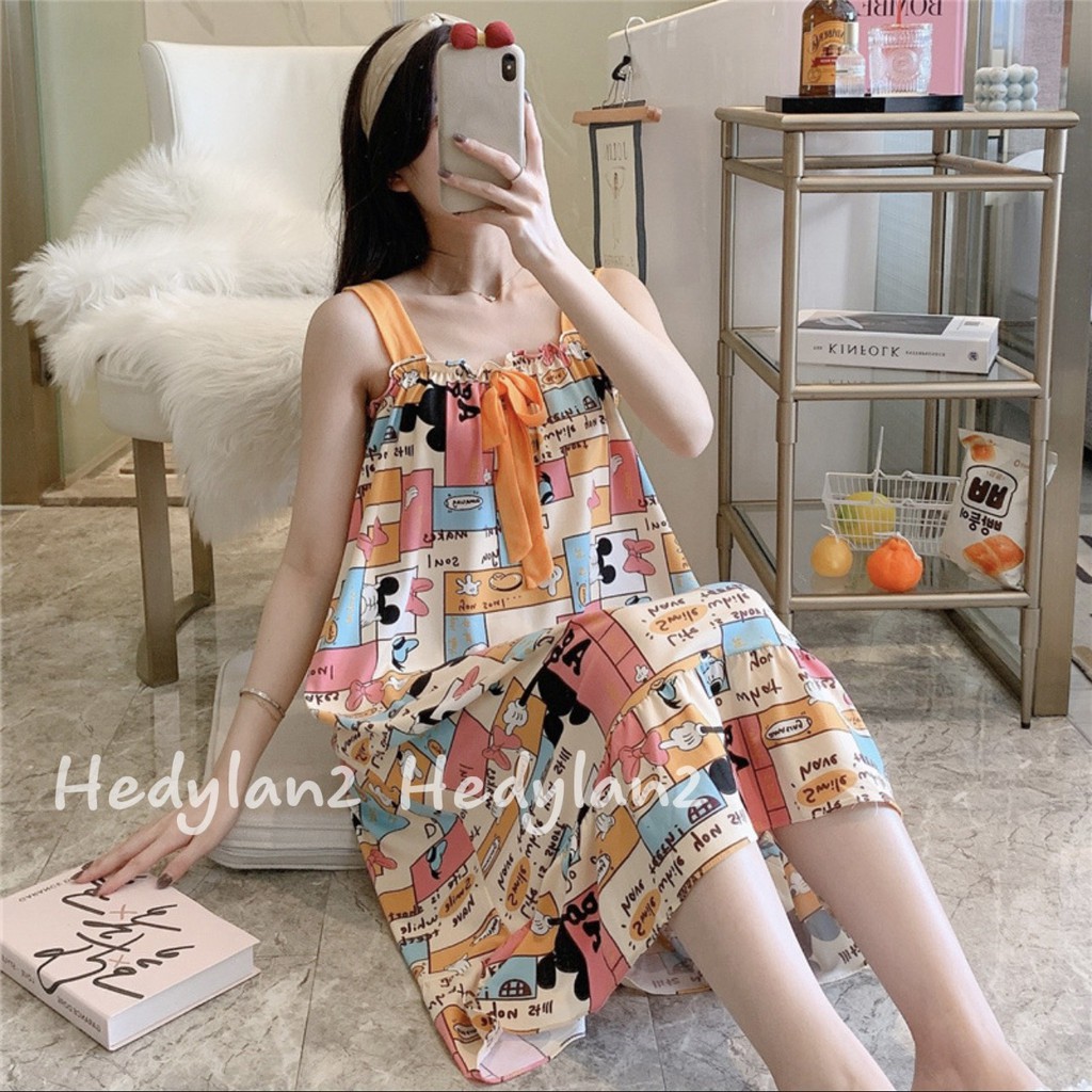 [Đồ mặc nhà] Váy ngủ, đầm cotton nữ mặc nhà thay thế bộ pizama, đồ ngủ | BigBuy360 - bigbuy360.vn