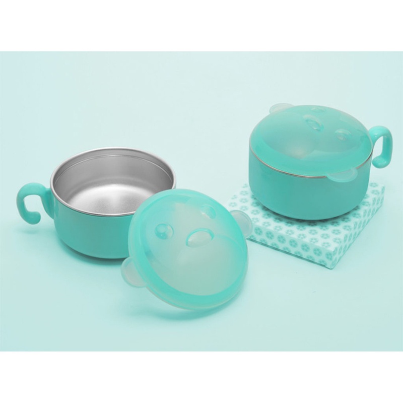 Tô Đựng Thức Ăn 250ml Bằng Thép Không Gỉ Cách Nhiệt Kèm Nắp Đậy Cho Bé