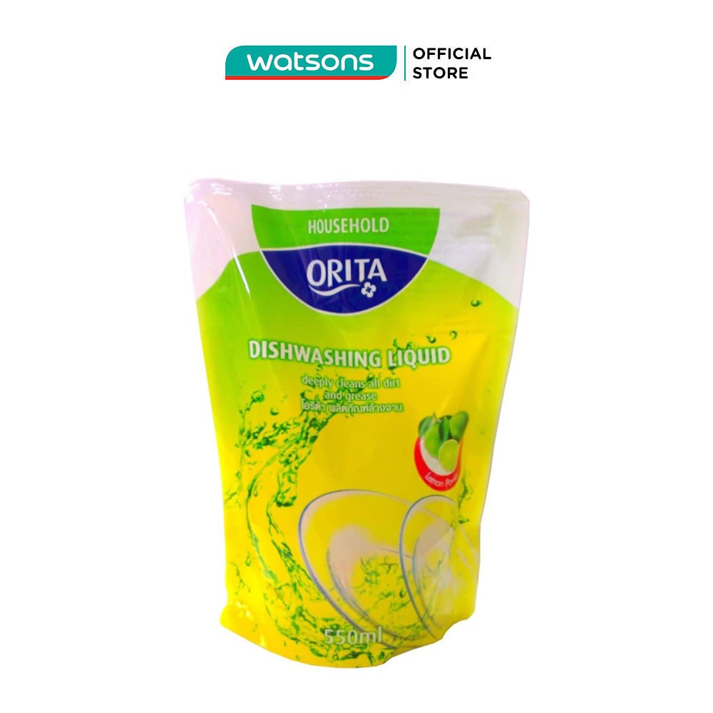 Nước Rửa Bát Orita Dish Washing Liquid Lemon Scented Hương Chanh 550ml