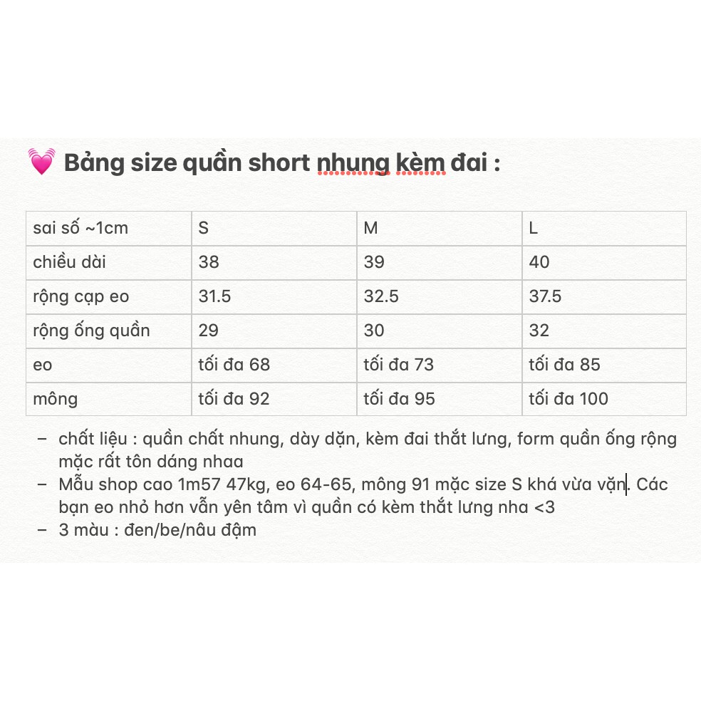 Quần short nhung ống rộng kèm đai JULYS STORE (ảnh thật shop chụp kèm video cận chất) | BigBuy360 - bigbuy360.vn