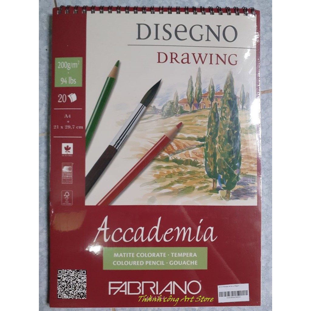 [TC Art Store] Sổ vẽ Fabriano 120gsm A3, A4, A5 có lò xo