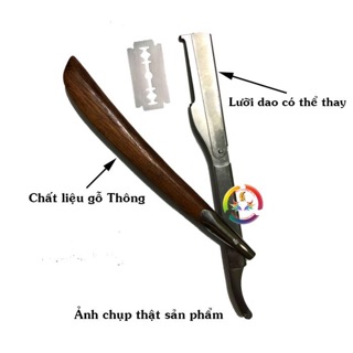 Dao cạo mặt cán gỗ