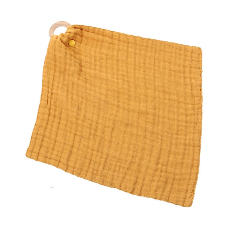 Haha Khăn Yếm Vải Màu Trơn Có Vòng Nhẫn Bandana Làm Quà Tặng Cho Bé Sơ Sinh