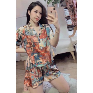 BỘ PIJAMA LỤA HOẠ TIẾT ĐỘC LẠ