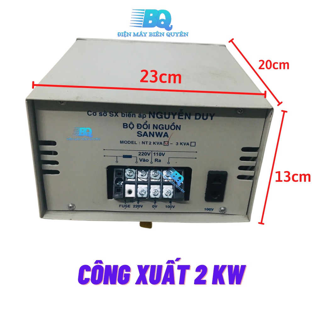 Biến áp đổi nguồn hạ áp 220 vôn ra 100 vôn 2kw chuyên dùng đồ nội địa nhật