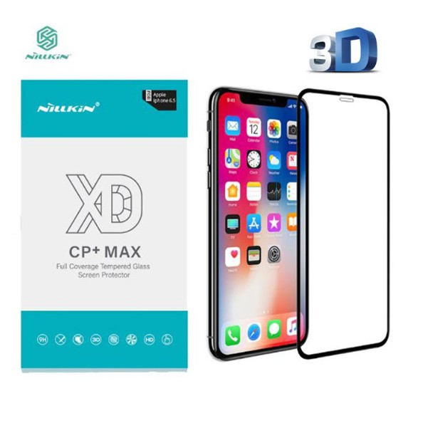 Kính Cường Lực IPhone Xs Max Nillkin 3D XD+ Full Màn Dùng Được Ốp Lưng