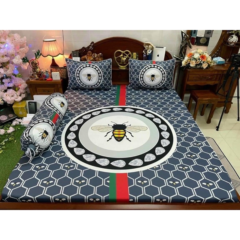 DRAP THUN LẠNH 5D GUCCI ONG (1M6 x2M &1M8x2M