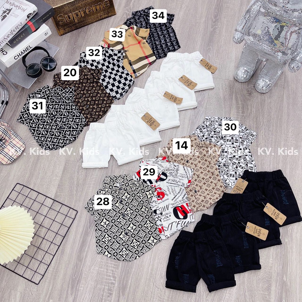 138 MÀU: L- Áo sơ mi lụa ngắn tay cực đẹp cho bé trai, bé gái - SMNT