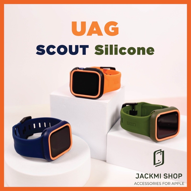 [COMBO 2 MÓN CHÍNH HÃNG] DÂY SILICON SCOUT UAG CHO APPLE WATCH + ỐP VIỀN CHỐNG SỐC RHINOSHIELD CHO APPLE WATCH