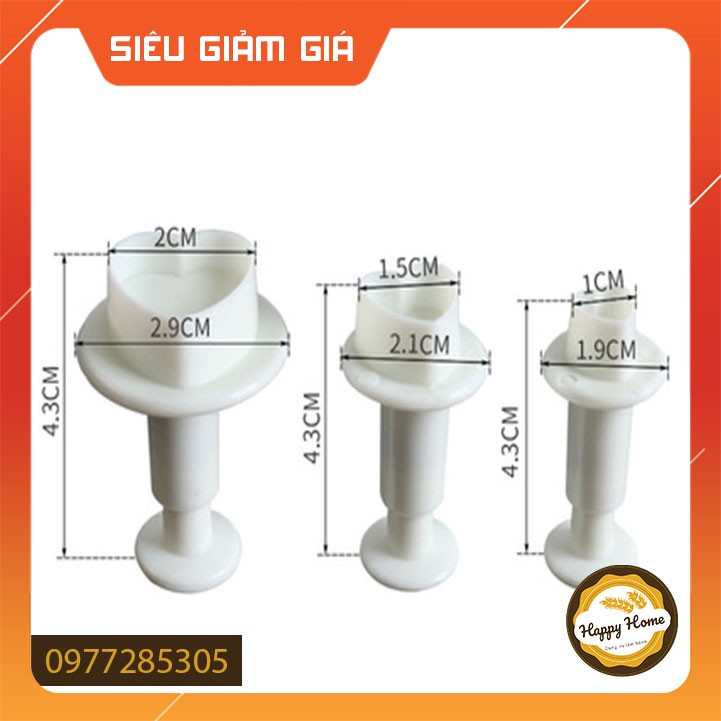 Khuôn nhấn fondant trái tim tạo hình trang trí bánh hiện đại