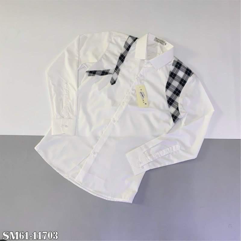 “ HOTREND “ Sơ Mi Trắng Cao Cấp - Áo Sơ Mi Trắng Nam Thêu Hoạ Tiết MCQ New