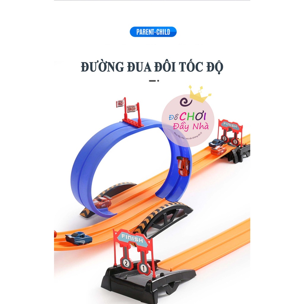 (Kèm 8 ô tô) Đồ chơi đường đua ô tô, tòa nhà để xe 5 tầng 2in1 - Đồ chơi đầy nhà