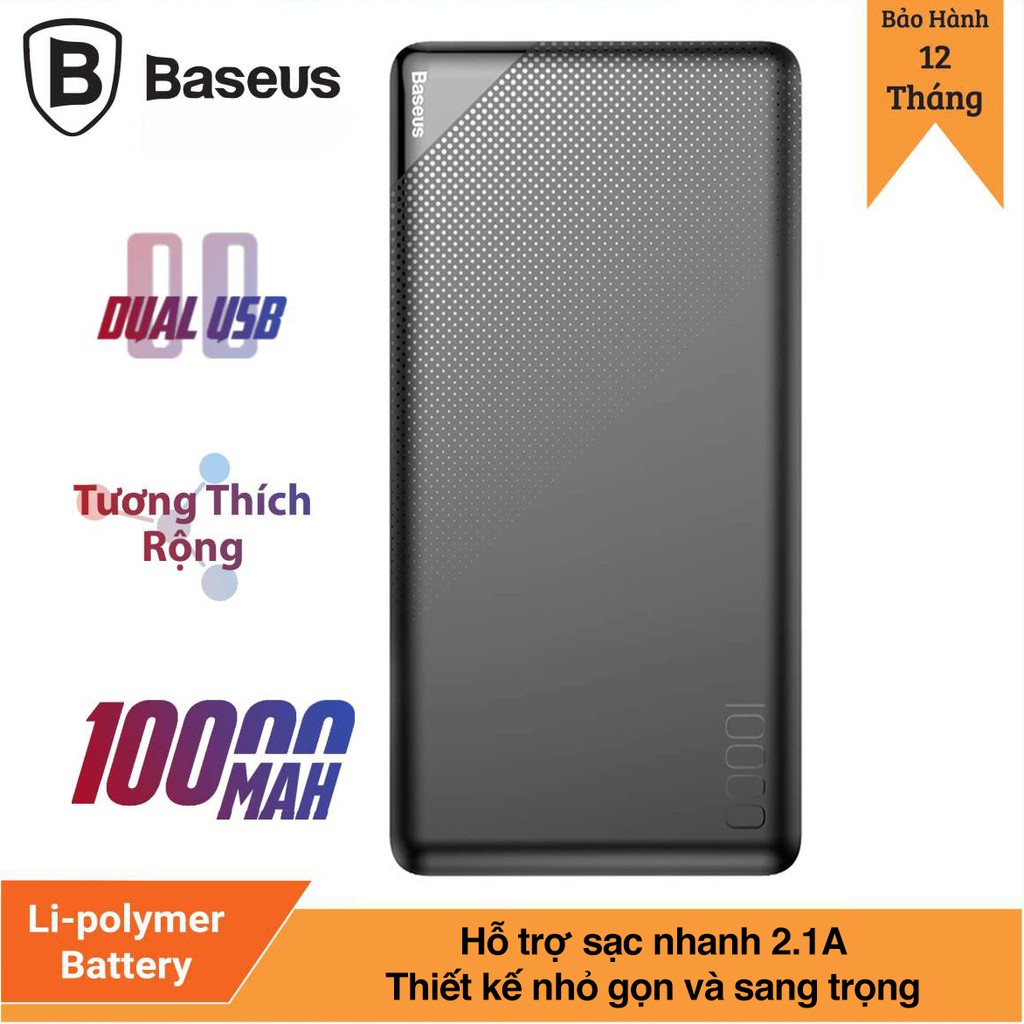 Pin sạc dự phòng BASEUS Mini Cu 2 cổng sạc, dung lượng 10000mAh