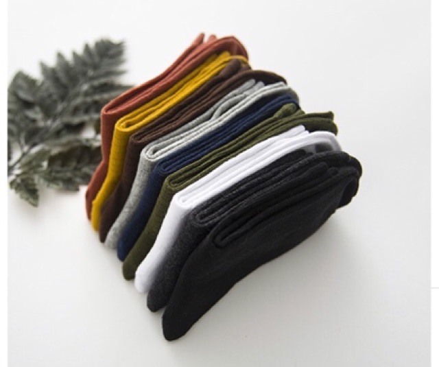 Tất Vớ Cao Cổ Len Gân Phong Cách Vintage Hàn Quốc Nhiều Màu Nam Nữ Hàng Quảng Châu Cao Cấp Chất Liệu Cotton Mơ House