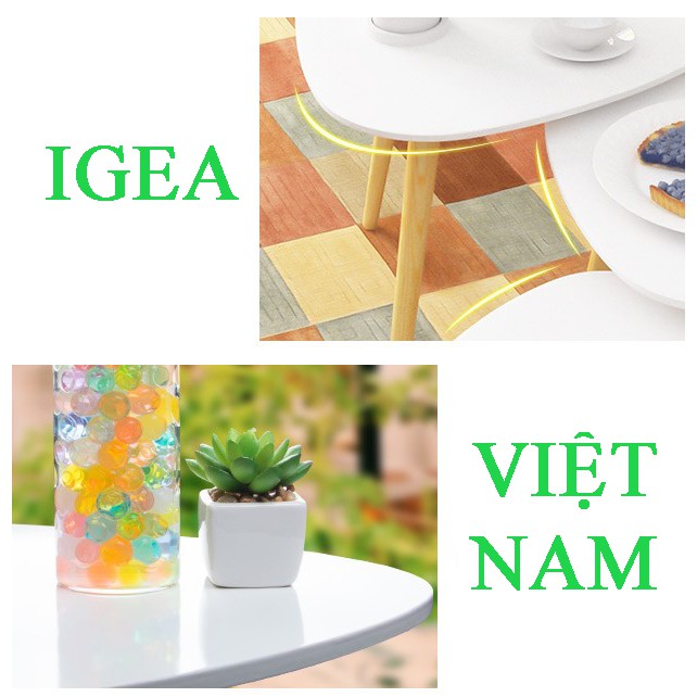 Set 2 bàn trà chân gỗ sồi, combo 2 bàn trà sofa chân gỗ sồi tự nhiên