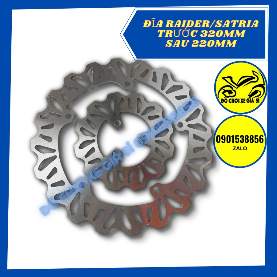 Đĩa Thắng Trước 320mm + Sau220mm xe Satria , Raider có bán riêng lòng đĩa cho AE lên mâm