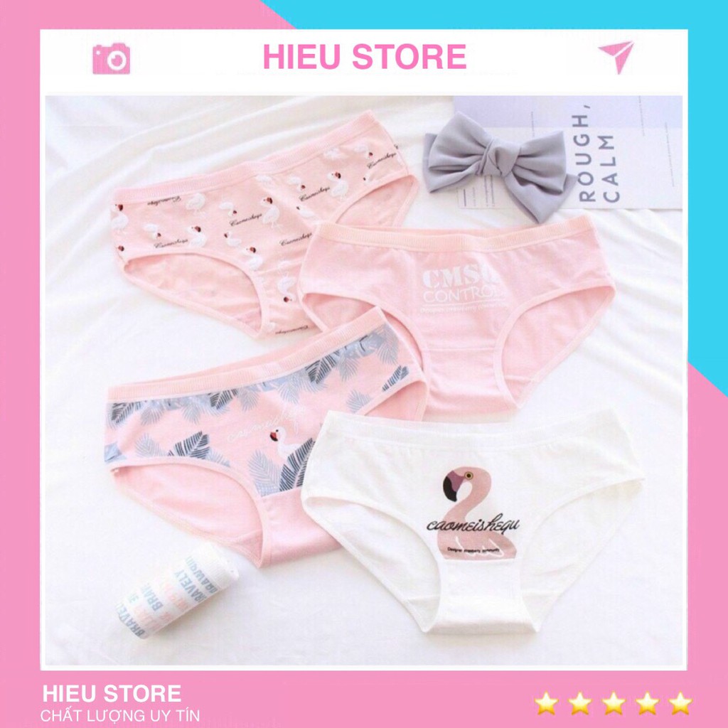 [Combo 5] Quần Lót Con Hạc Hồng Siêu Hot Hit FreeShip Quần Lót Kute HIEU STORE