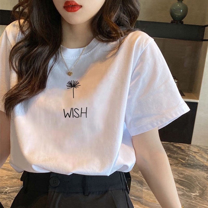 Korean version of loose fashion print trend short-sleeved T-shirt woman