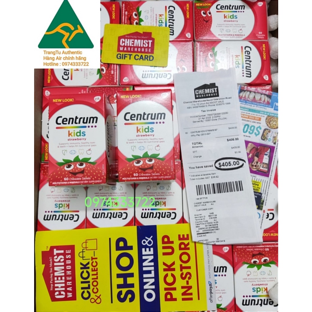 Vitamin tổng hợp Centrum Kids 60 viên Muti Vitamin cho bé từ 3 tuổi
